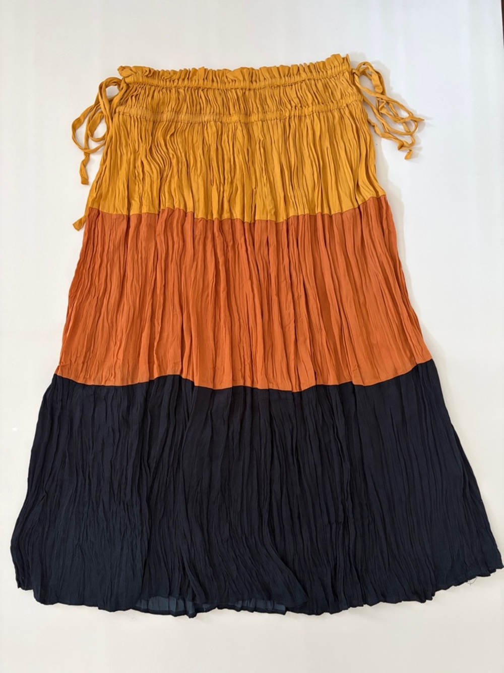 Current Air Anthropologie Midi Skirt Colorblock Pleated Crinkle size Medium - Picture 3 of 14